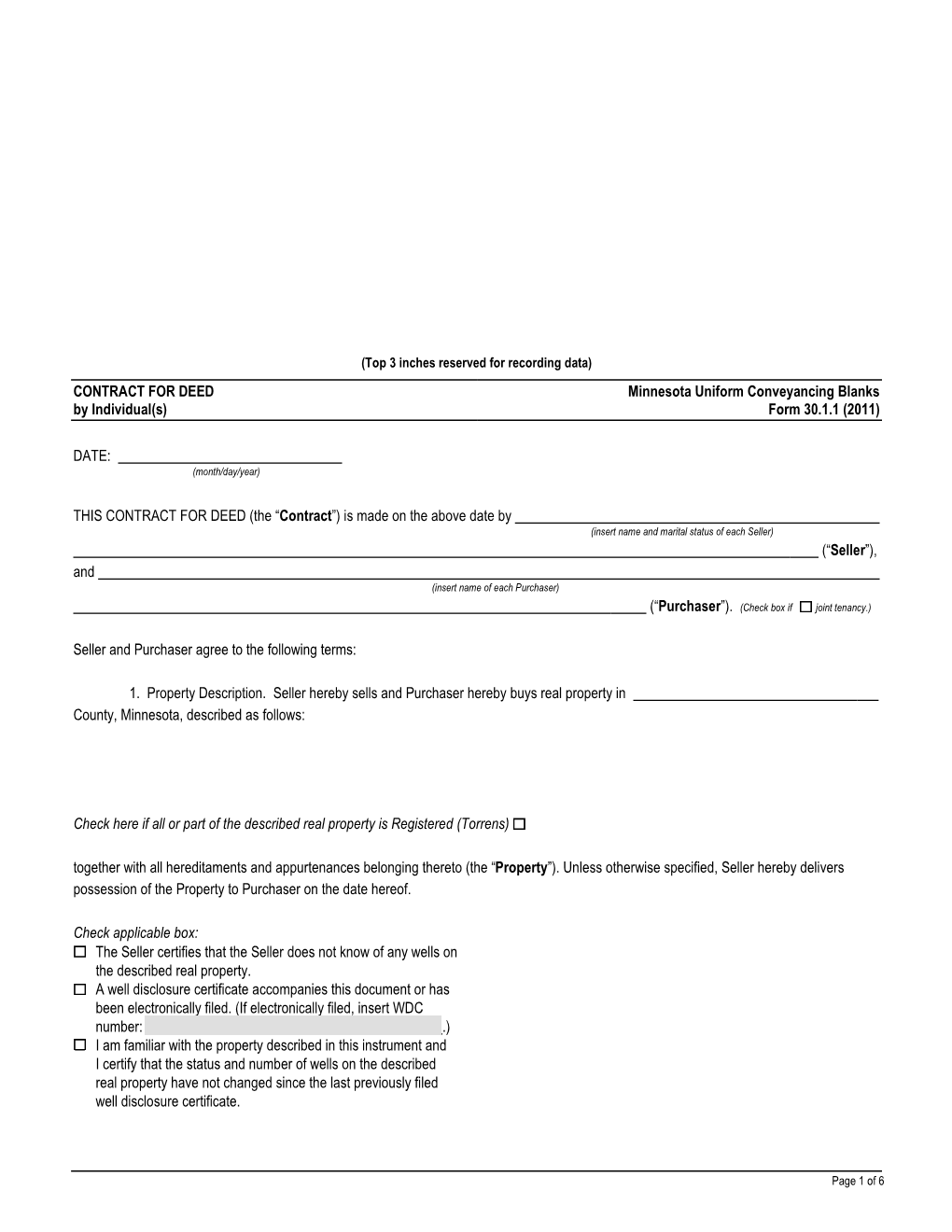 CONTRACT for DEED by Individual(S)