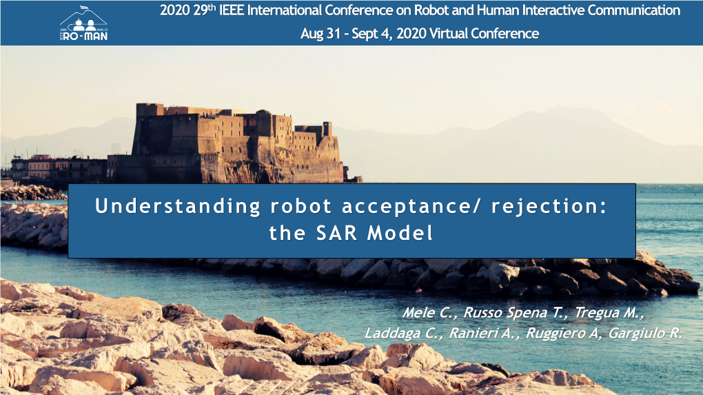 Understanding Robot Acceptance/ Rejection: the SAR Model