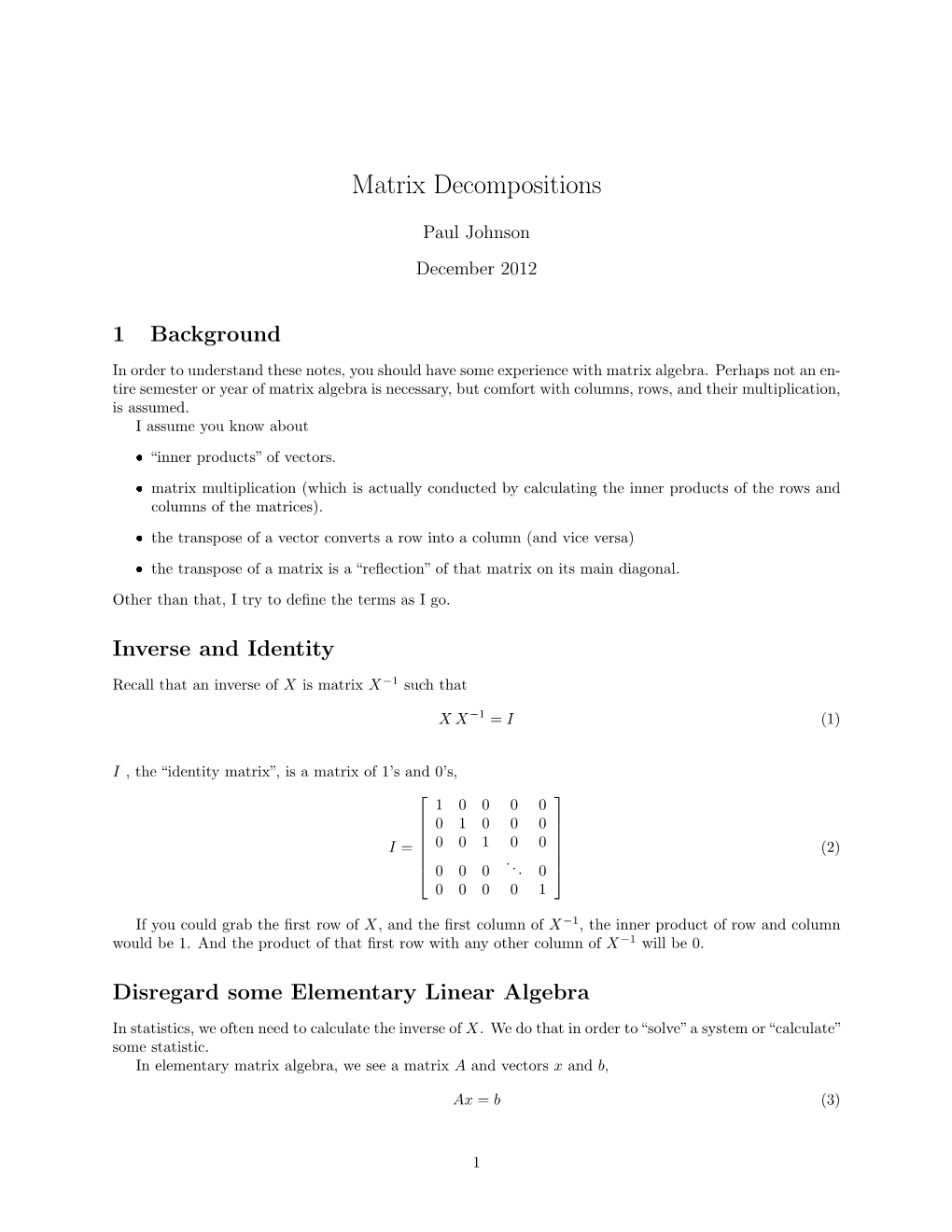 Matrix Decompositions