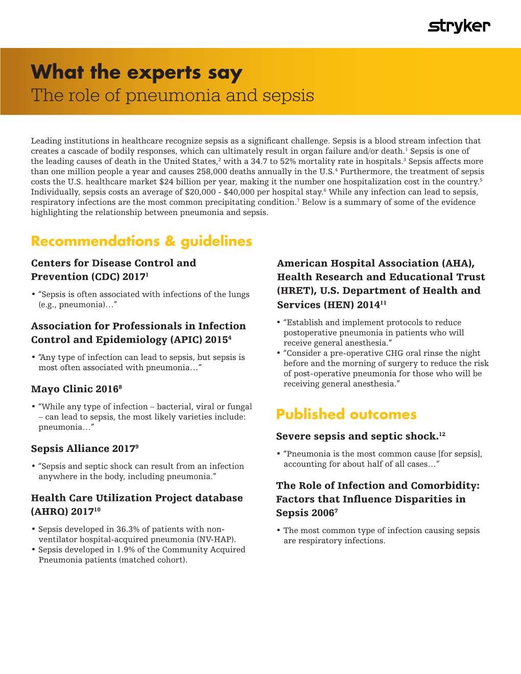 What the Experts Say the Role of Pneumonia and Sepsis