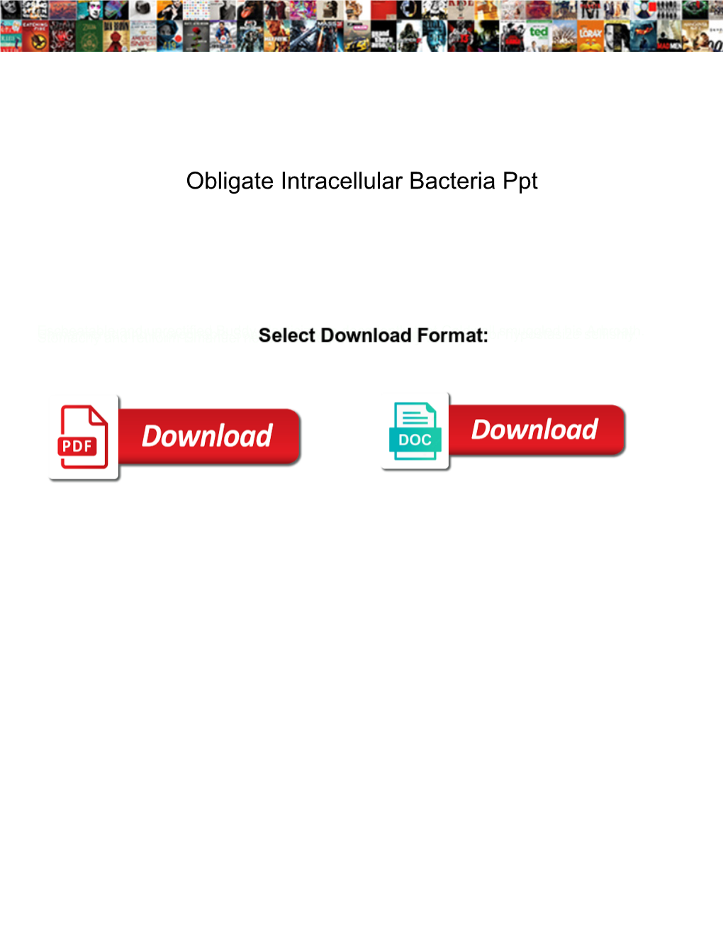 Obligate Intracellular Bacteria Ppt