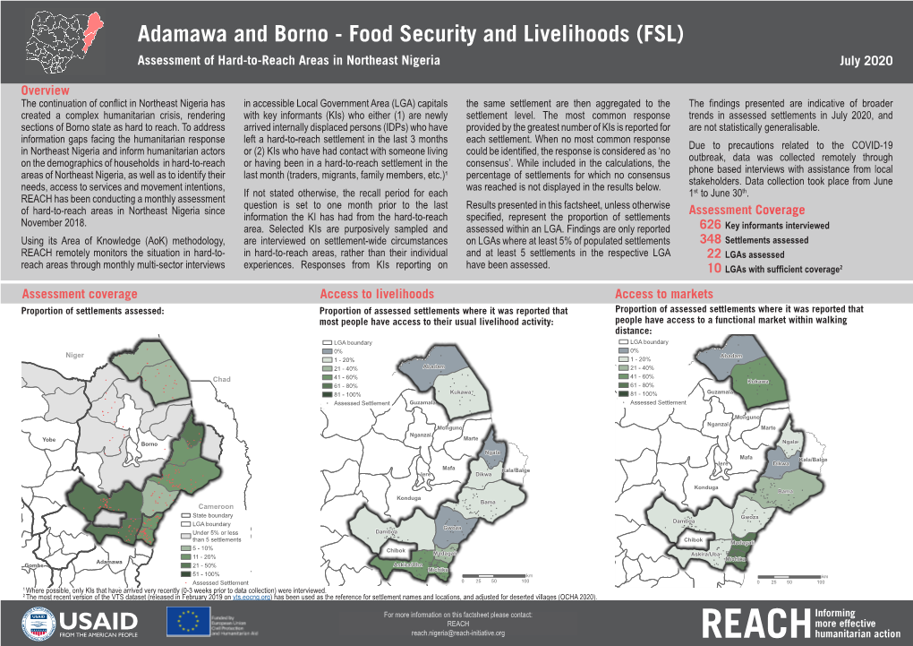 Adamawa and Borno - Food Security and Livelihoods (FSL) Assessment of Hard-To-Reach Areas in Northeast Nigeria July 2020