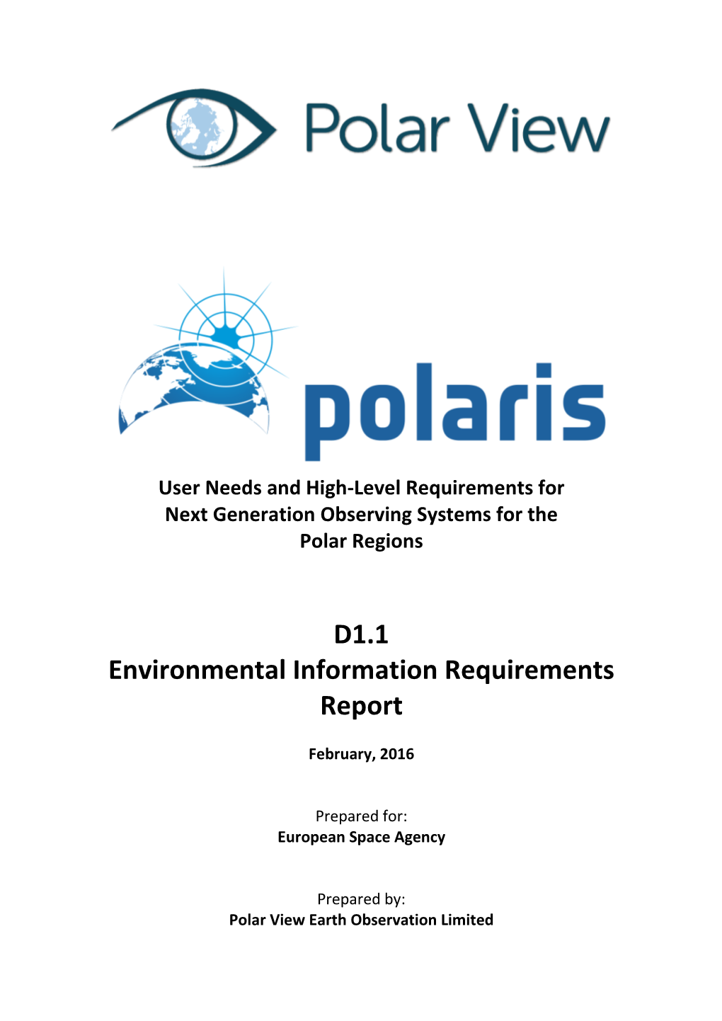 Polaris: Next Generation Observing Systems for the Polar Regions European Space Agency