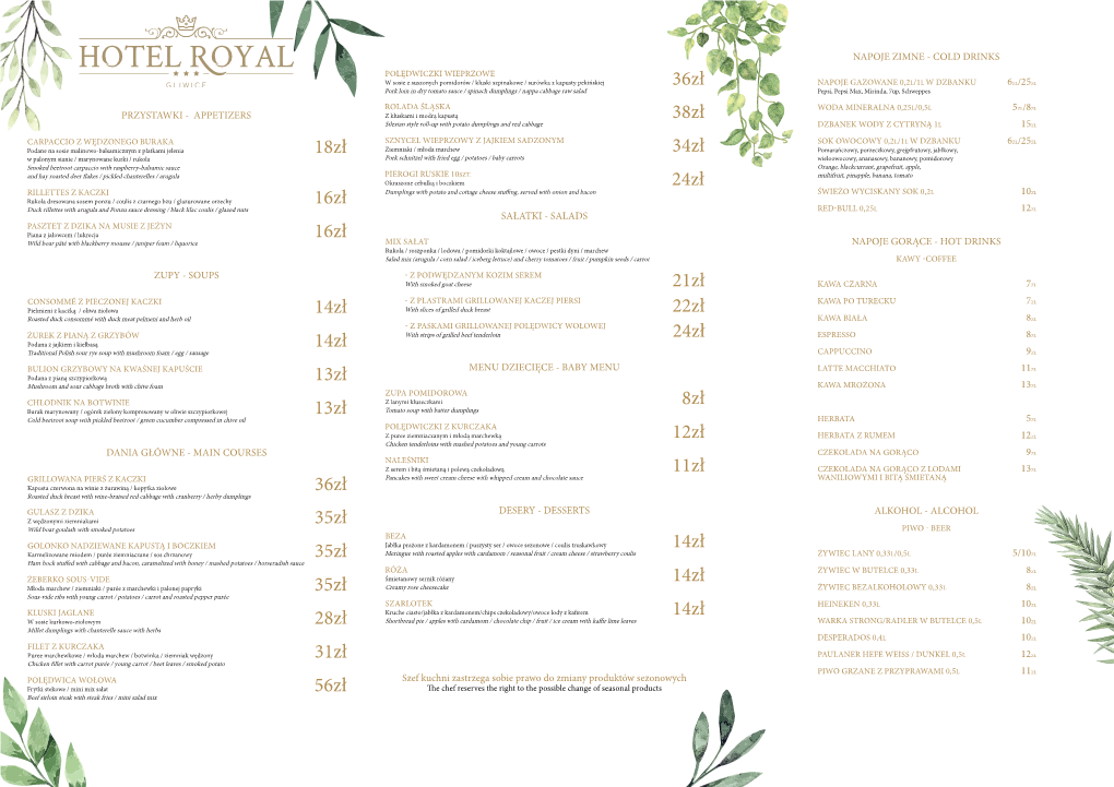 Please Check out Our New Menu