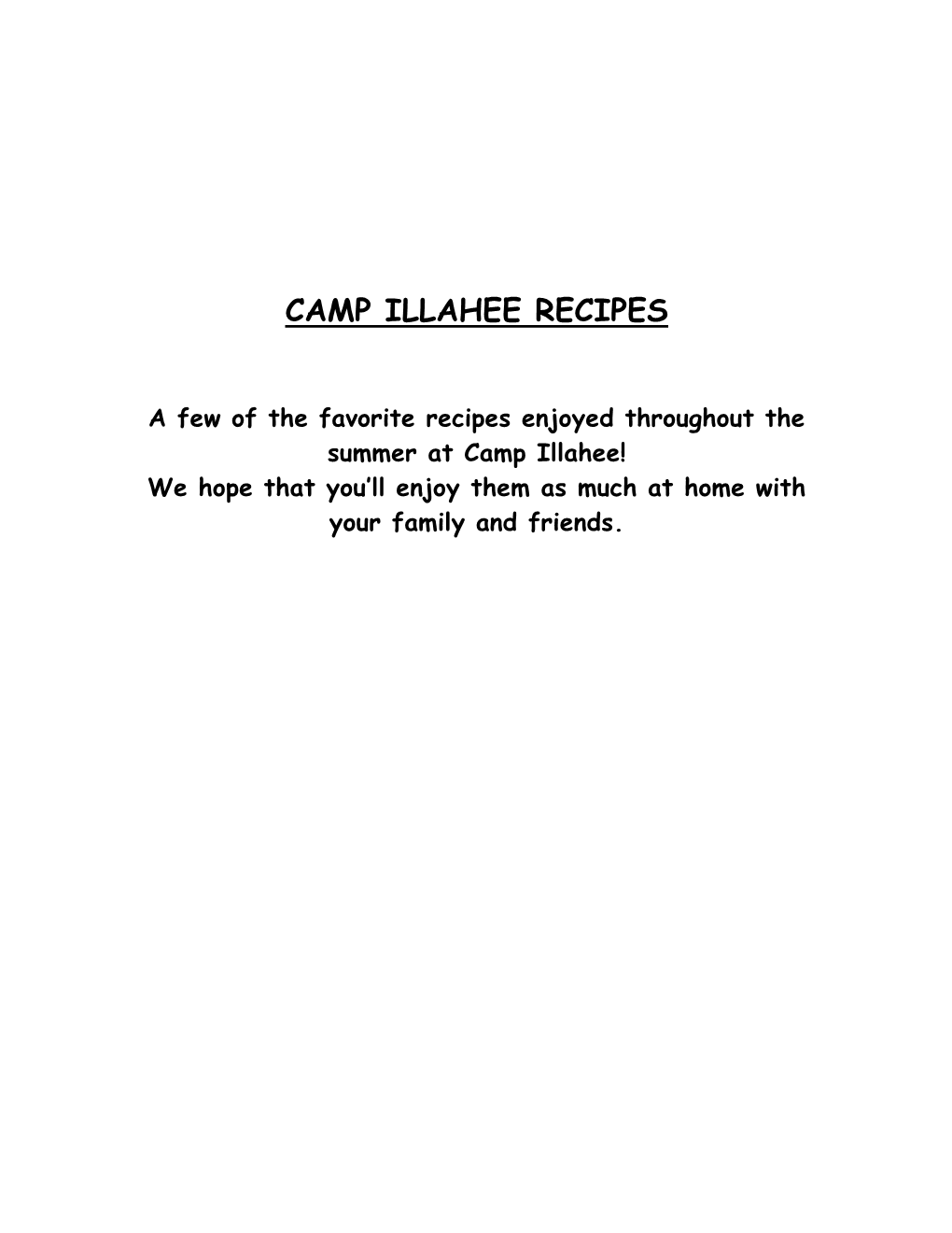 Cooking Class Recipes