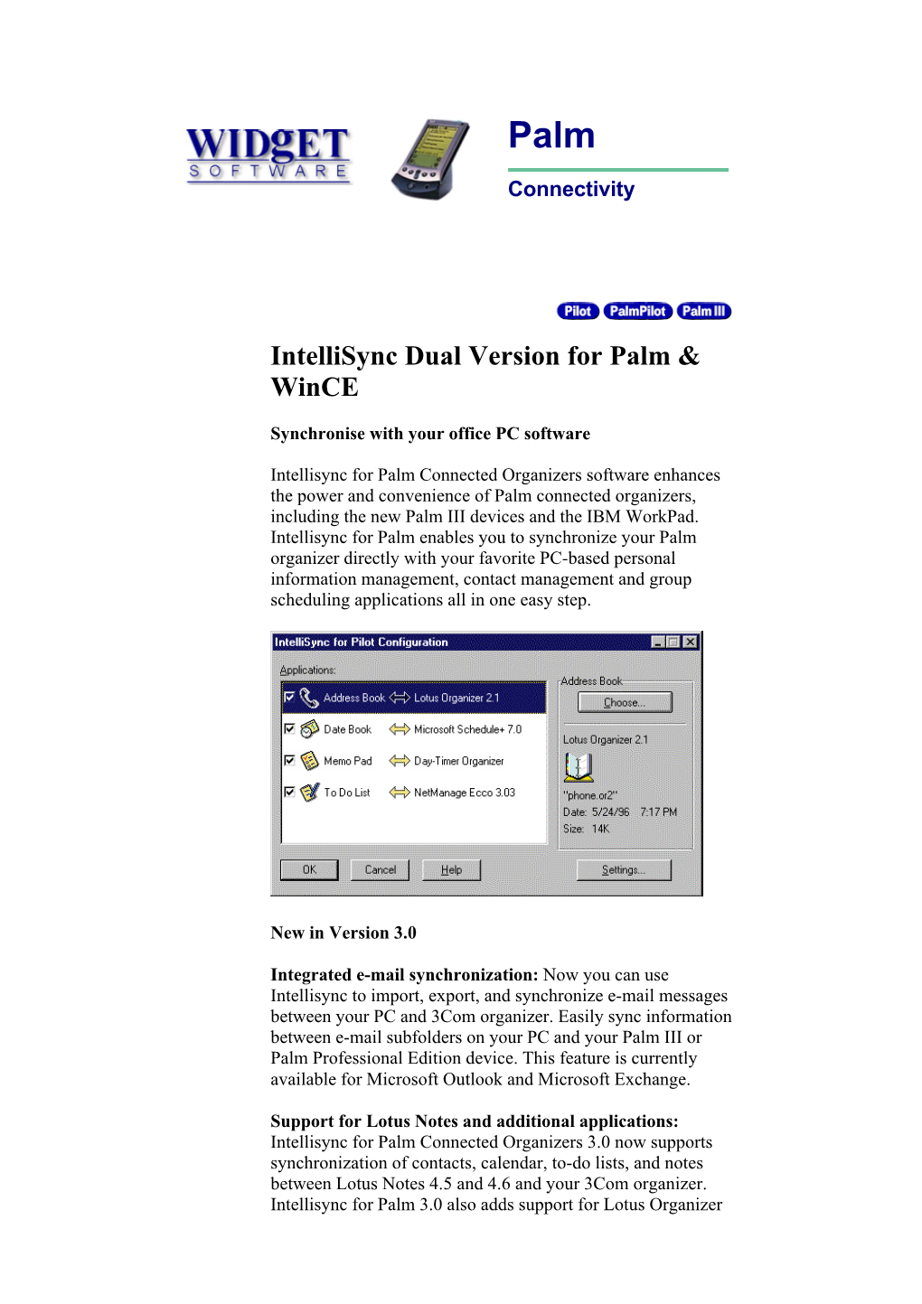 Intellisync Dual Version for Palm & Wince
