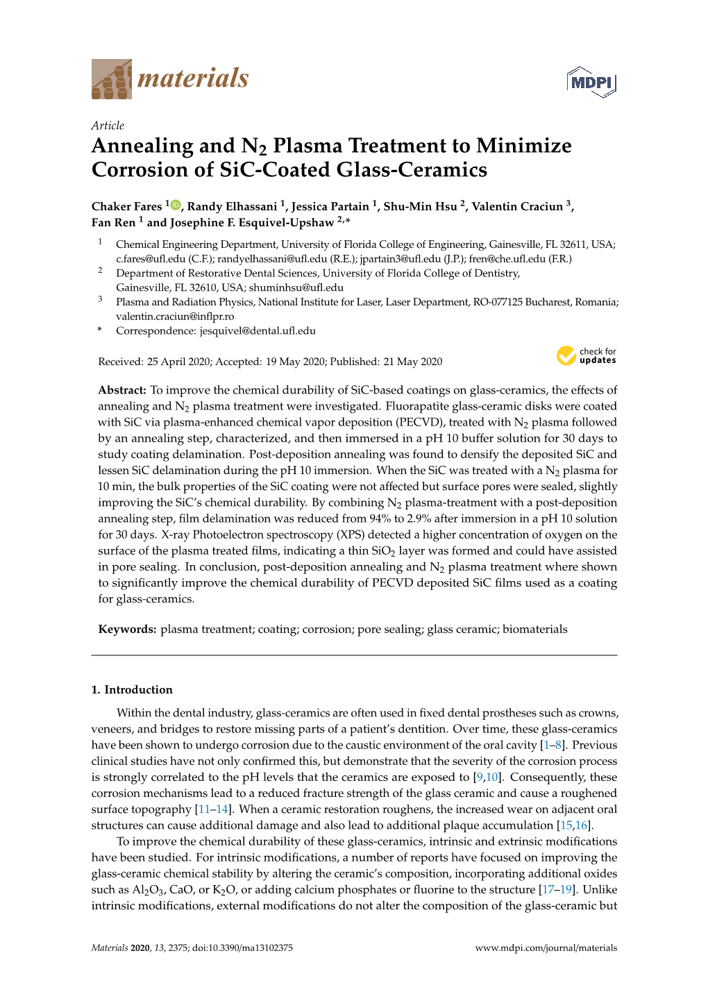 Annealing and N2 Plasma Treatment to Minimize Corrosion of Sic-Coated Glass-Ceramics