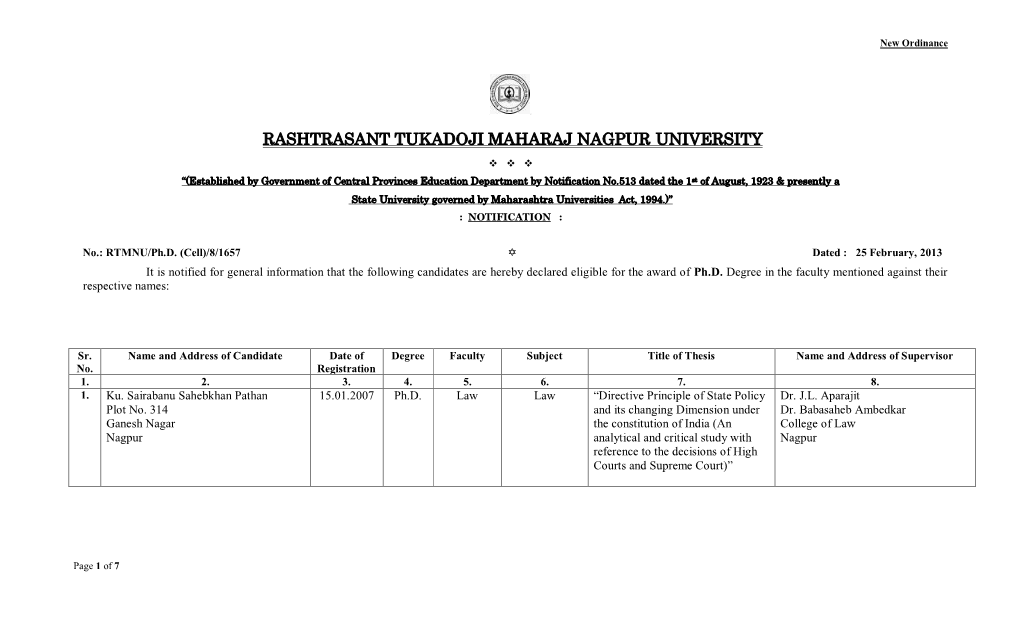 Rashtrasant Tukadoji Maharaj Nagpur University