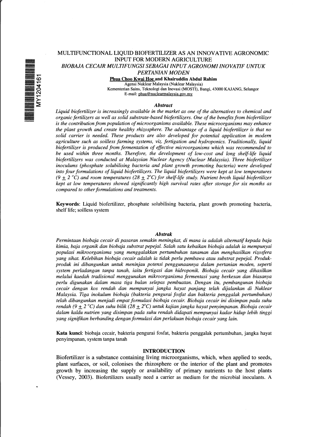 Multifunctional Liquid Biofertilizer As An