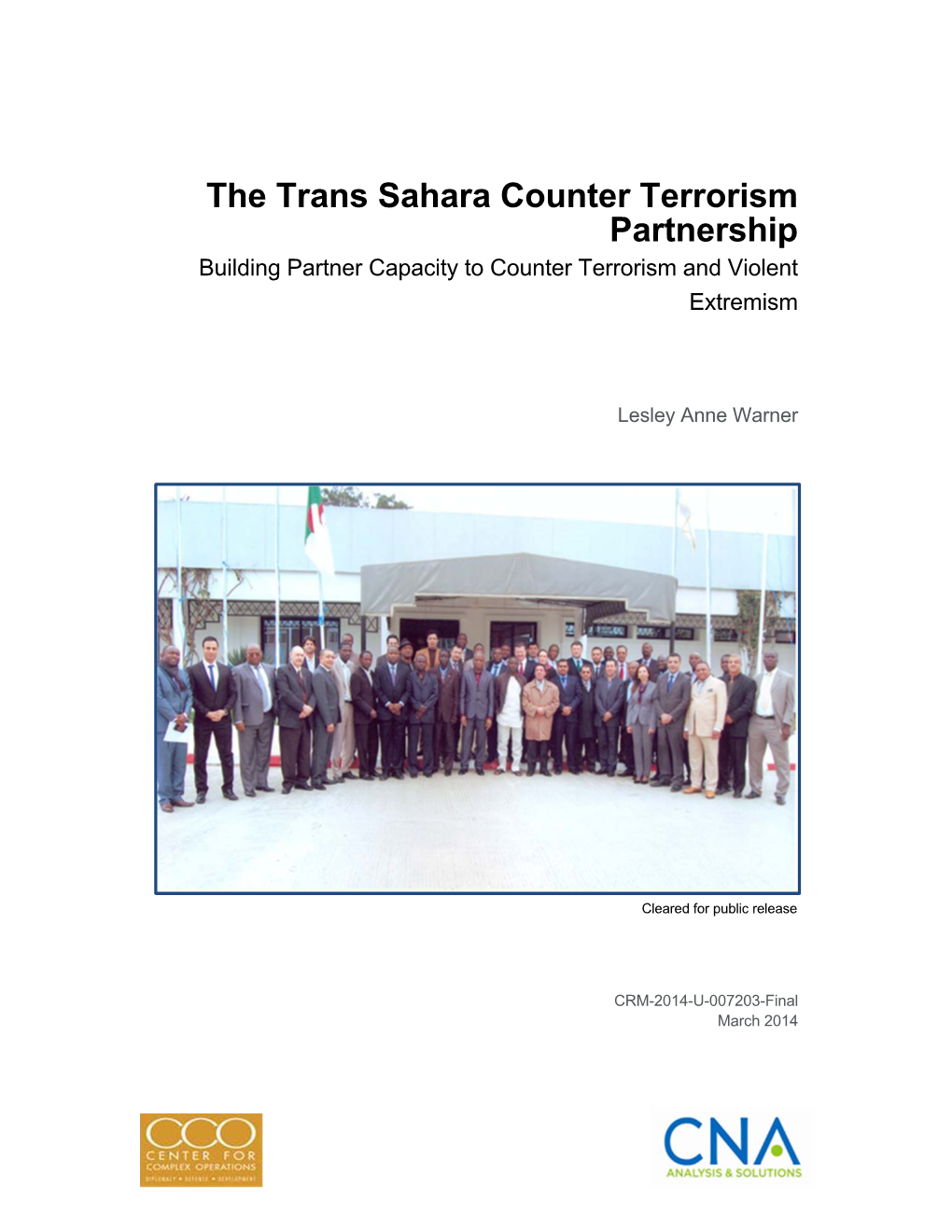 The Trans Sahara Counter Terrorism Partnership Building Partner Capacity to Counter Terrorism and Violent Extremism