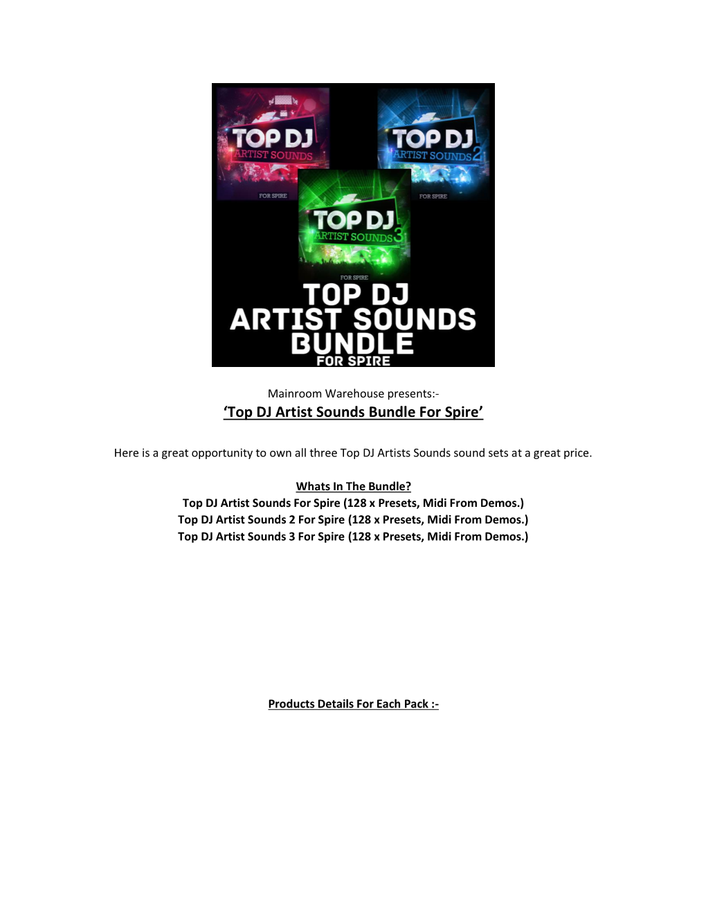 'Top DJ Artist Sounds Bundle for Spire'