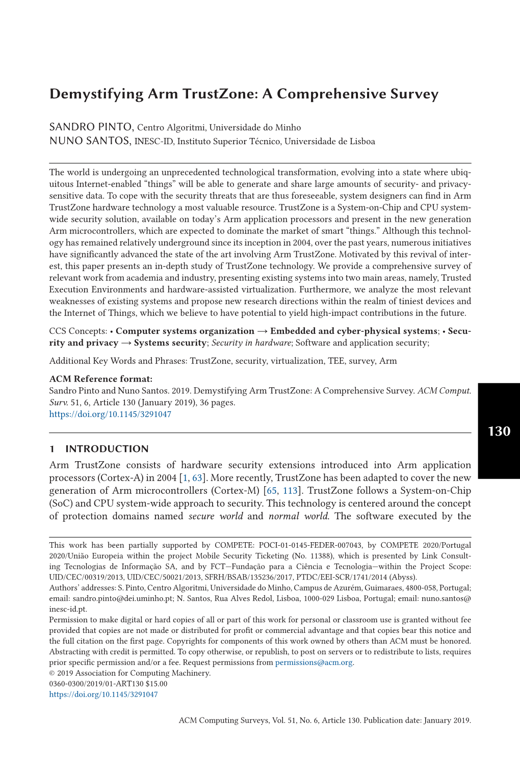 130 Demystifying Arm Trustzone: a Comprehensive Survey