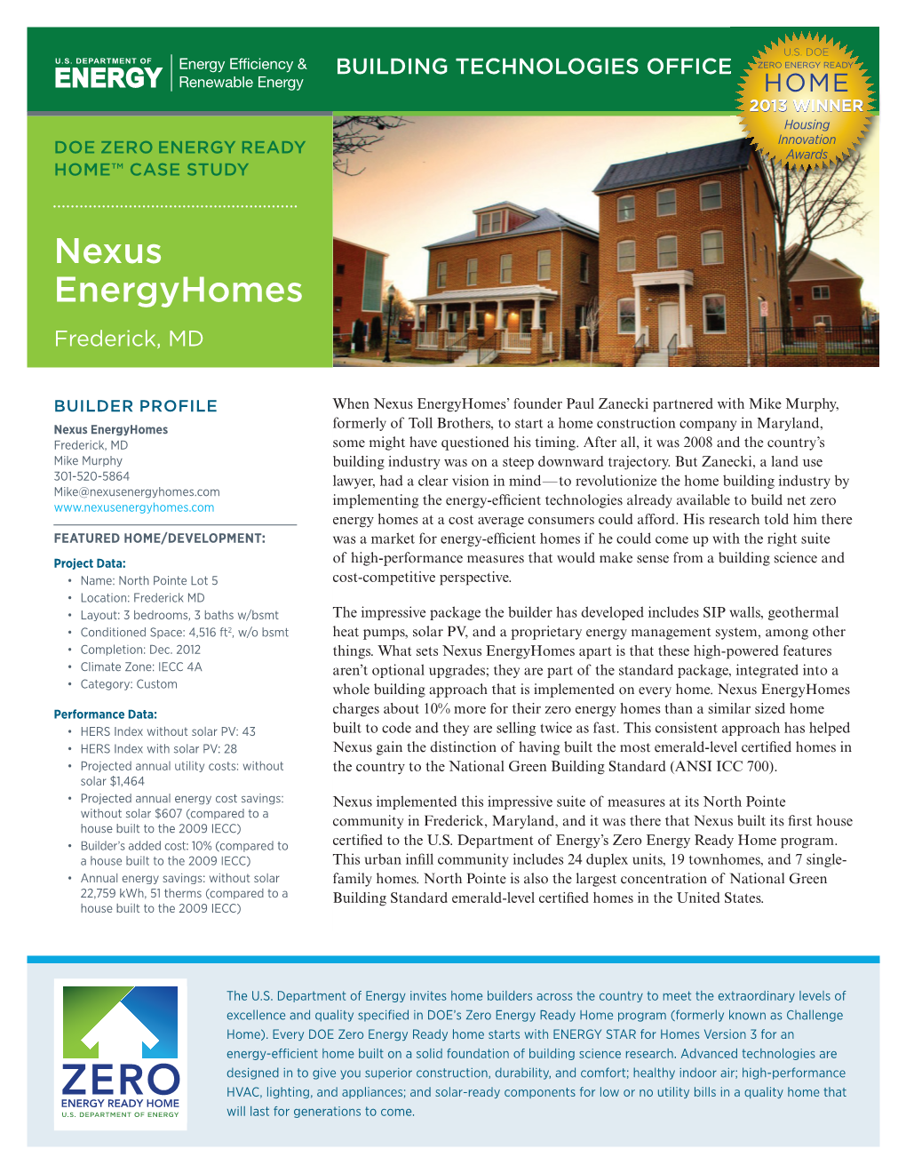 DOE Zero Energy Ready Home Case Study 2013