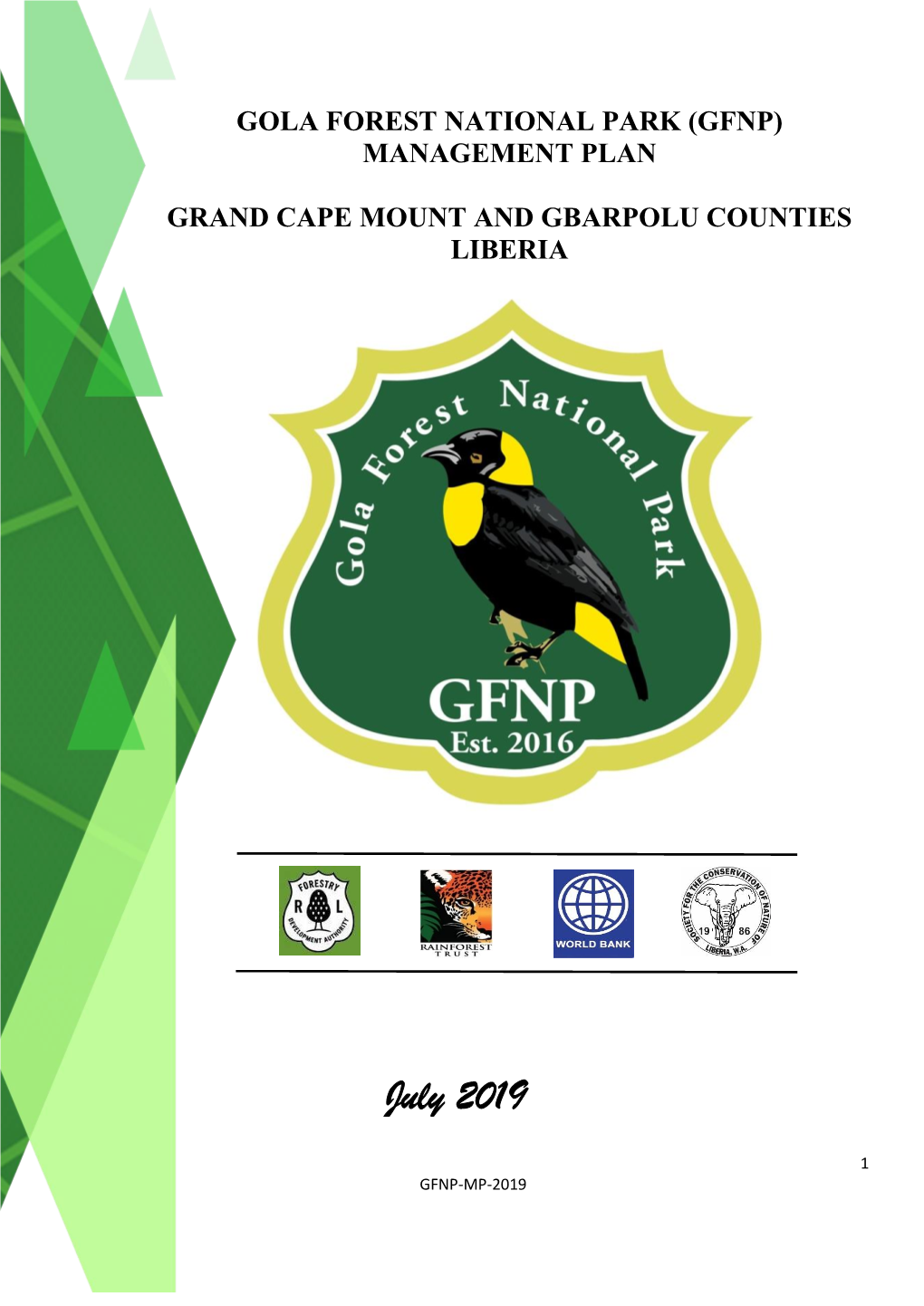 Gola Forest National Park Management Plan