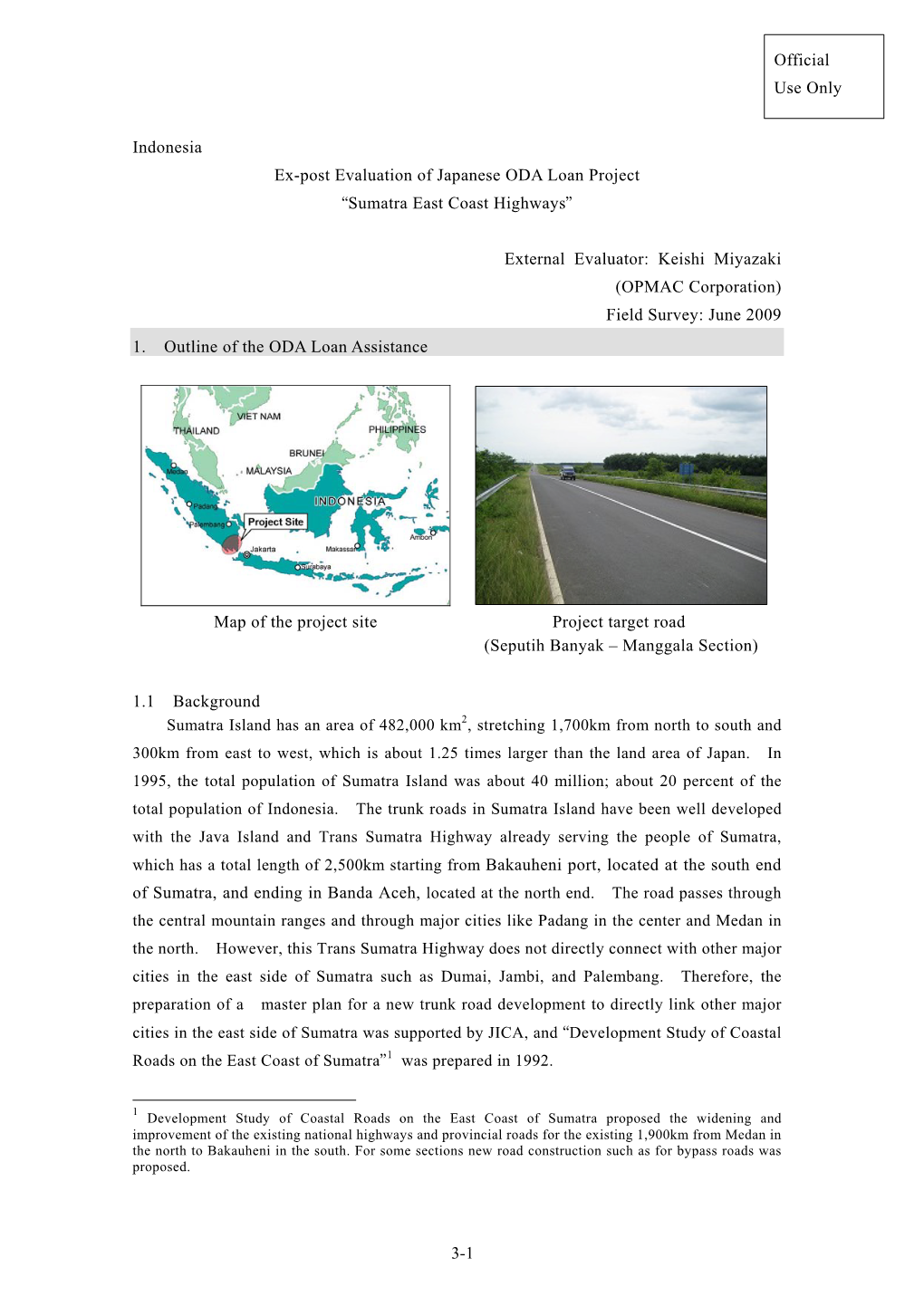 “Sumatra East Coast Highways” External Evaluator