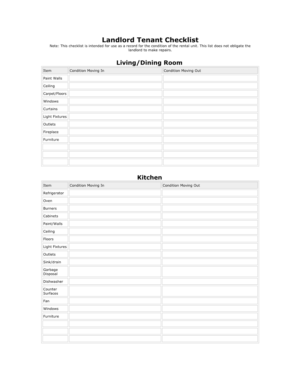 Landlord Tenant Checklist s1