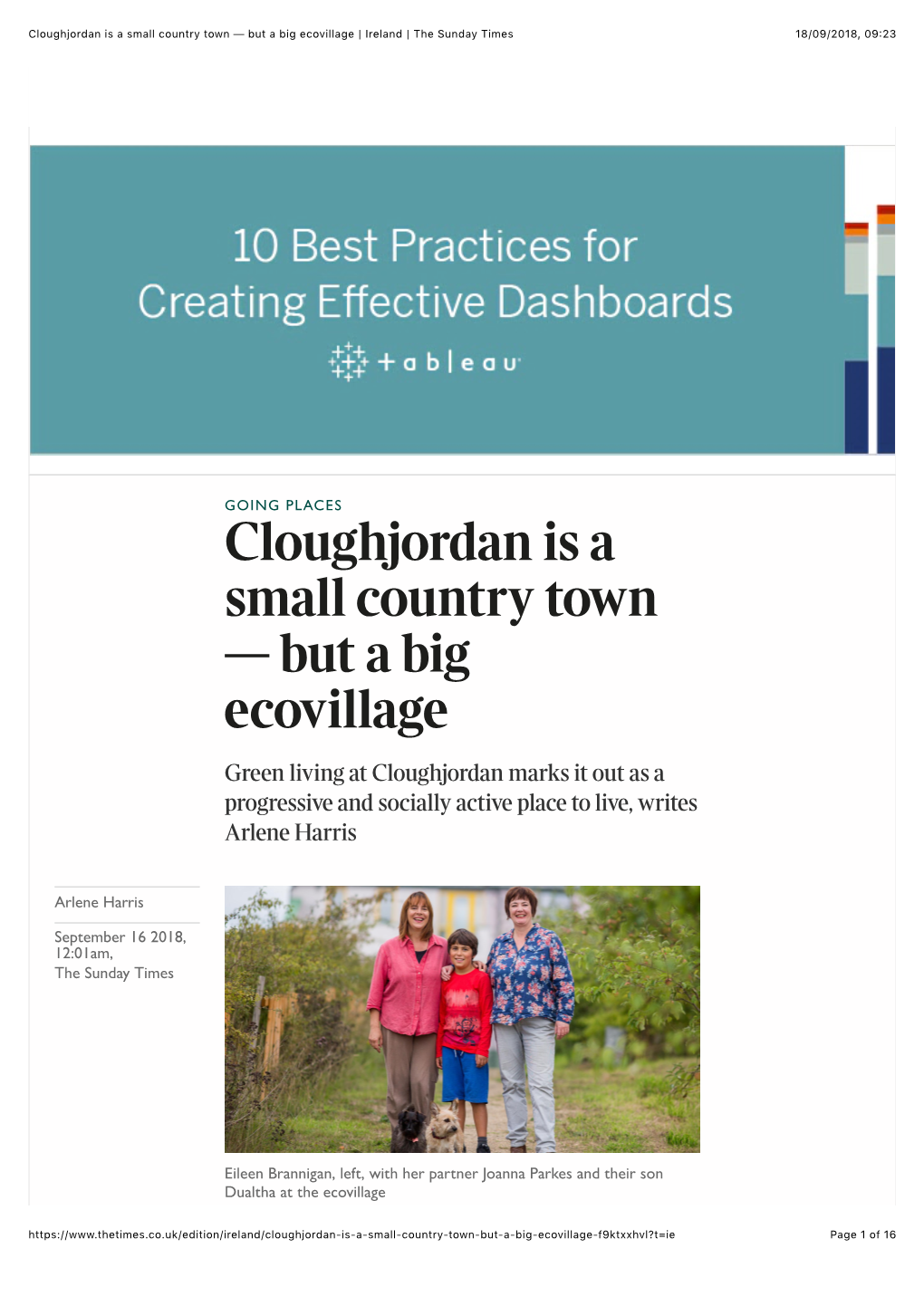 Cloughjordan Is a Small Country Town — but a Big Ecovillage | Ireland | the Sunday Times 18/09/2018, 09�23