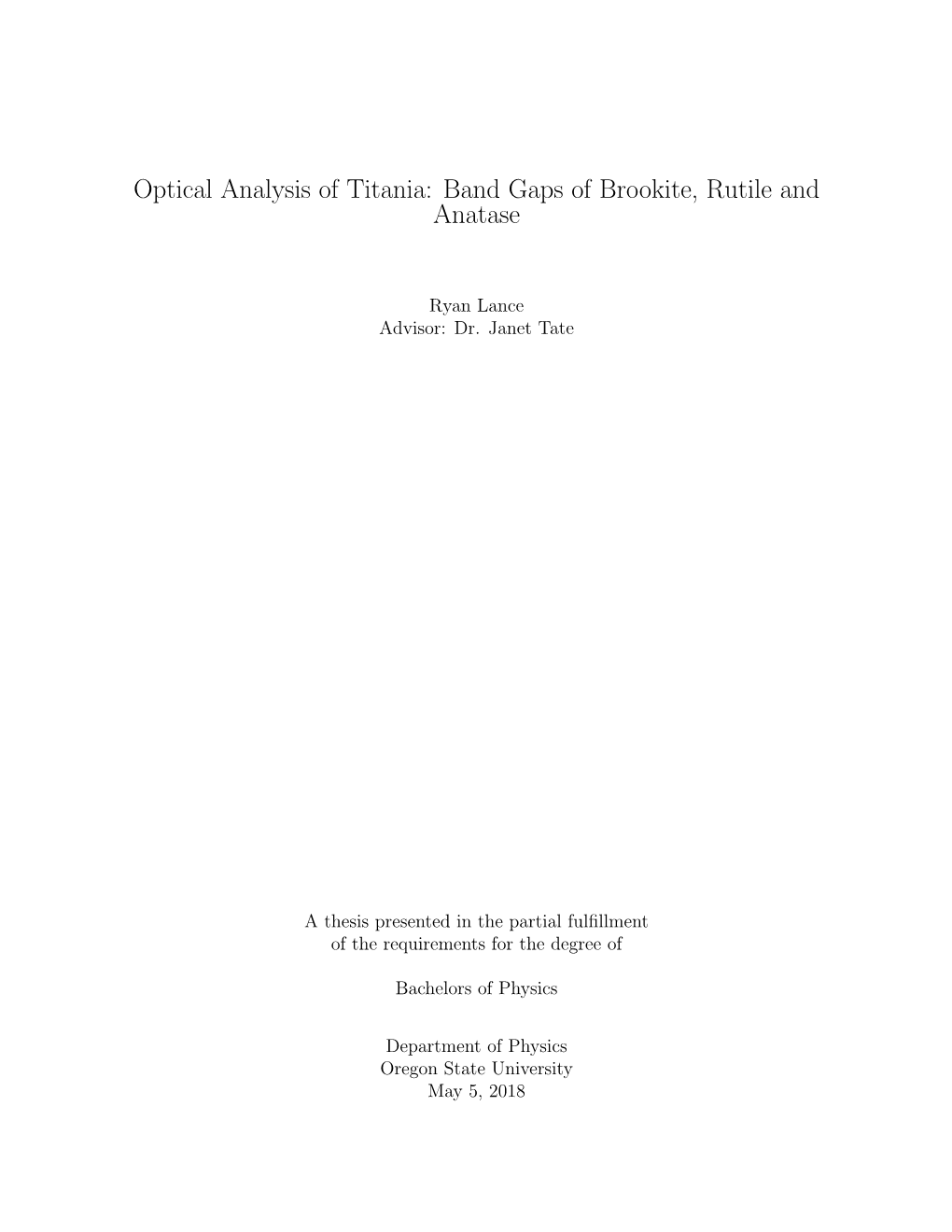 Band Gaps of Brookite, Rutile and Anatase