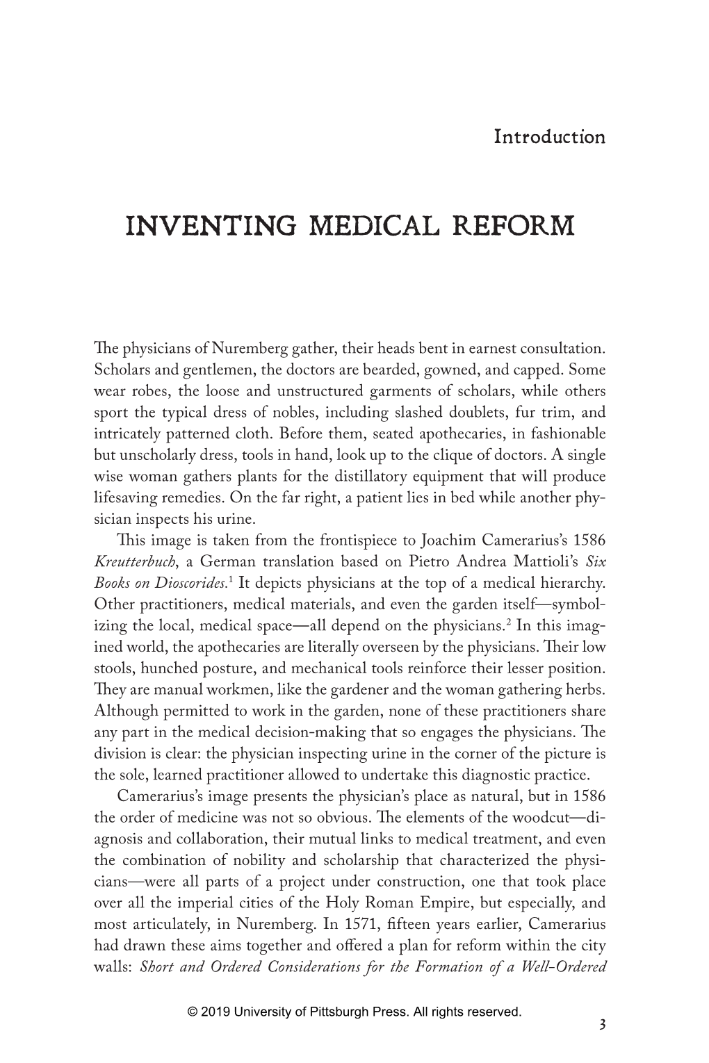 A New Order of Medicine: the Rise of Physicians in Reformation Germany