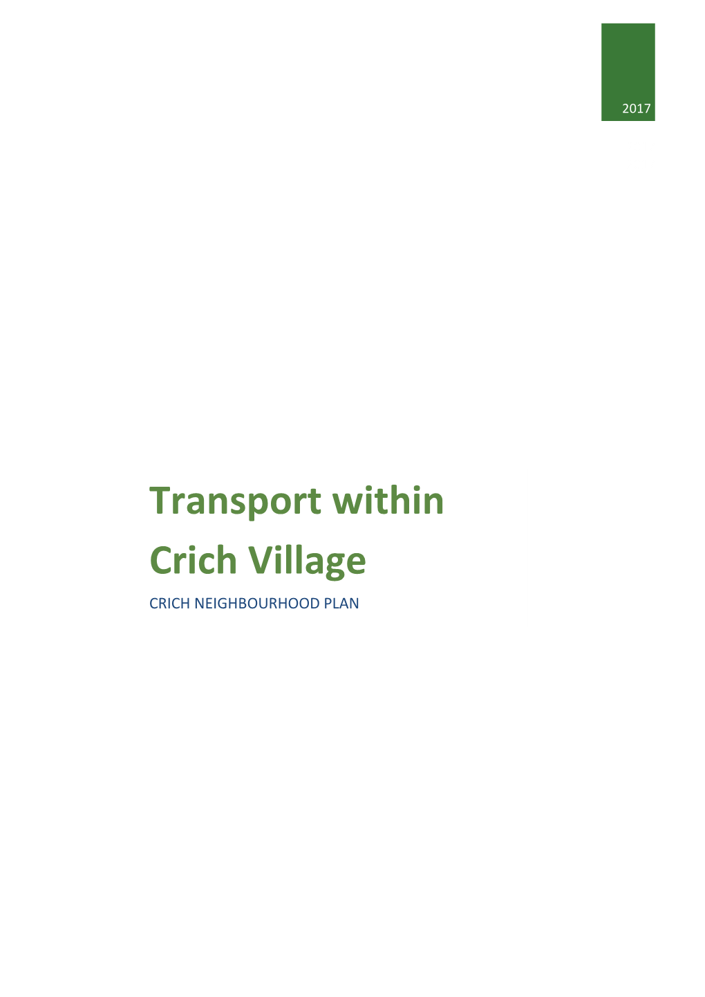Appendix 5 Transport Within Crich Village