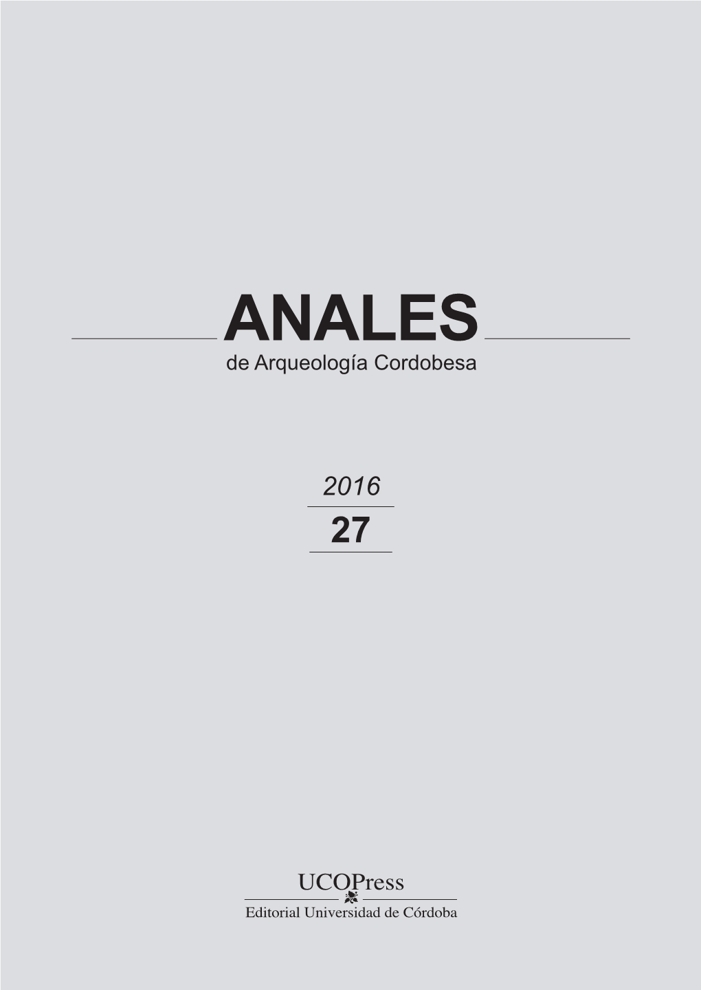 ANALES De Arqueología Cordobesa