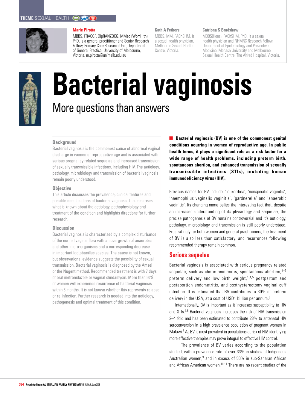 Bacterial Vaginosis – More Questions Than Answers
