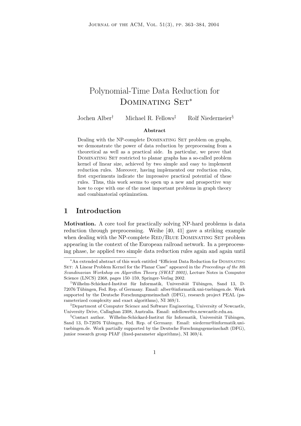 Polynomial-Time Data Reduction for Dominating Set∗