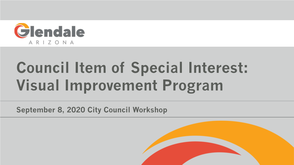 Council Item of Special Interest: Visual Improvement Program