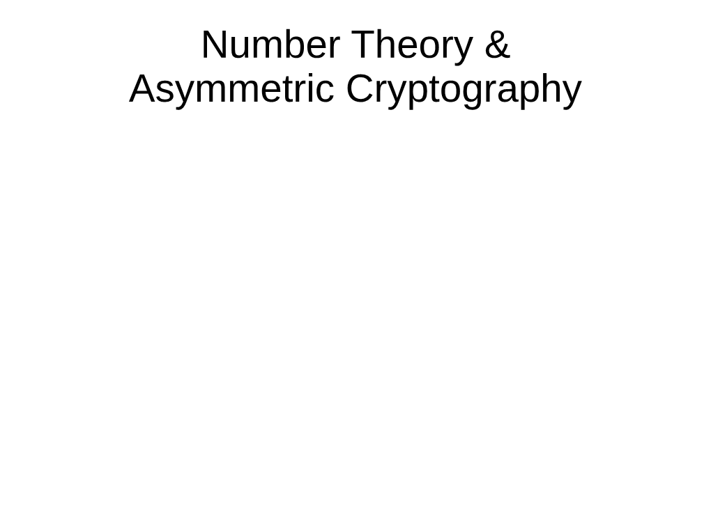 Number Theory & Asymmetric Cryptography