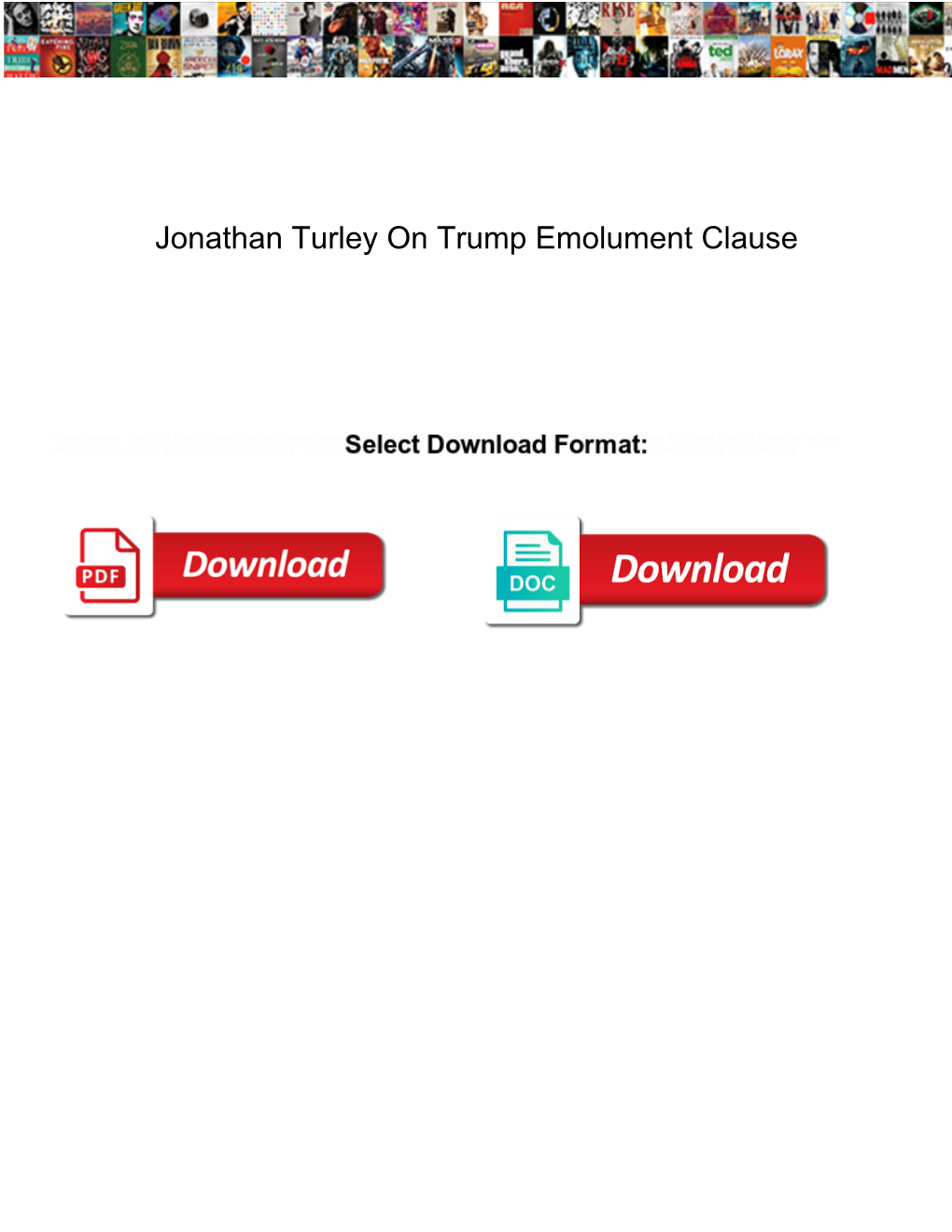 Jonathan Turley on Trump Emolument Clause