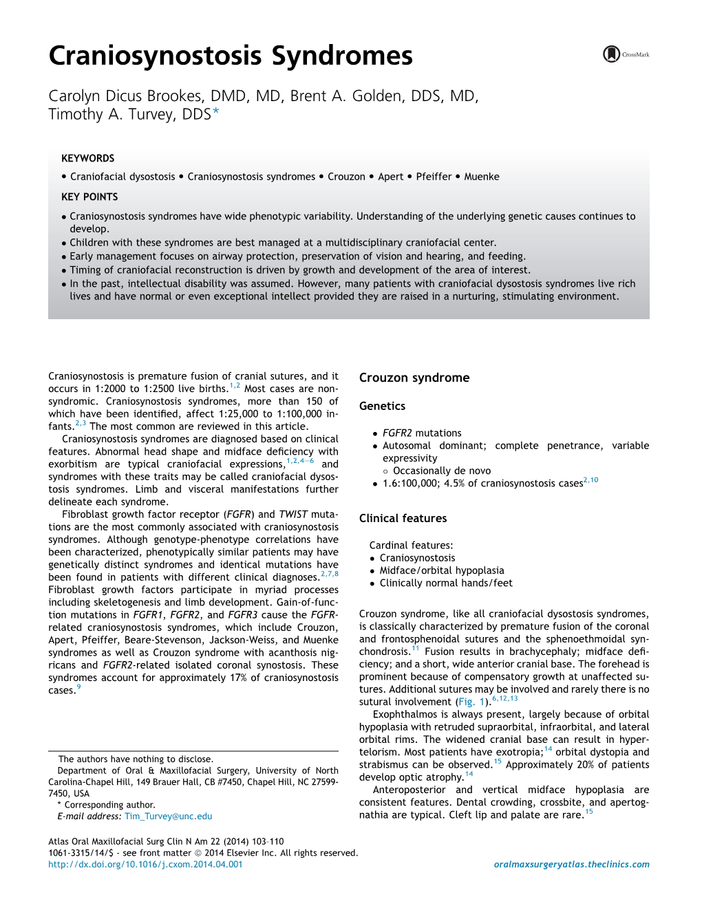 Craniosynostosis Syndromes