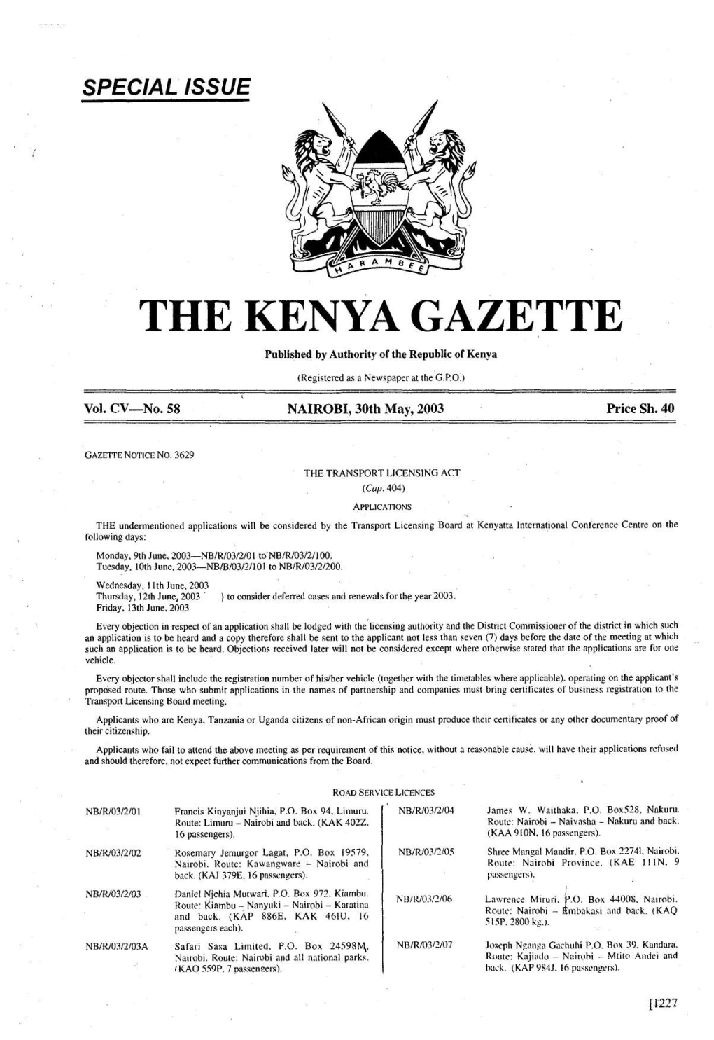 The Kenya Gazette