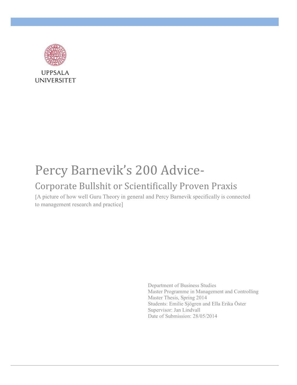 Percy Barnevik's 200 Advice