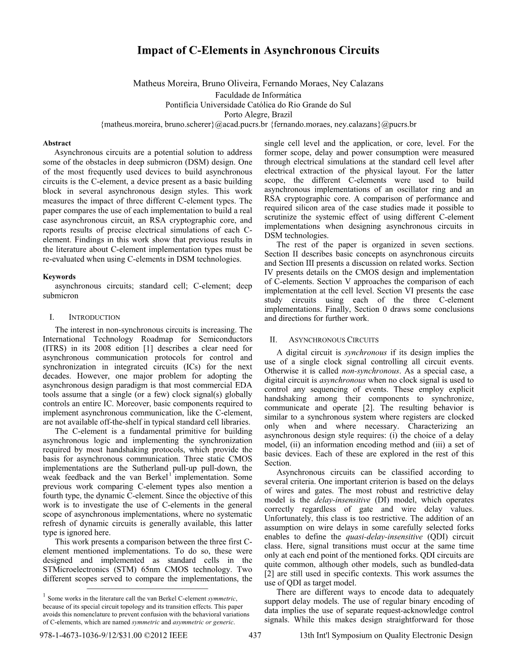 Impact of C-Elements in Asynchronous Circuits