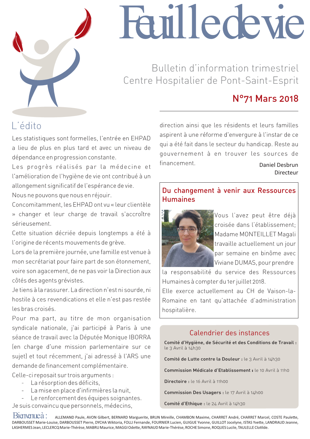 Bulletin D'information Trimestriel Centre Hospitalier De Pont-Saint