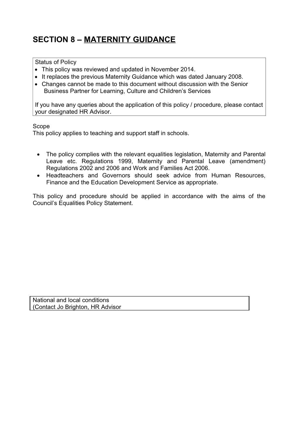 Personnel Manual Section 8 Page 1