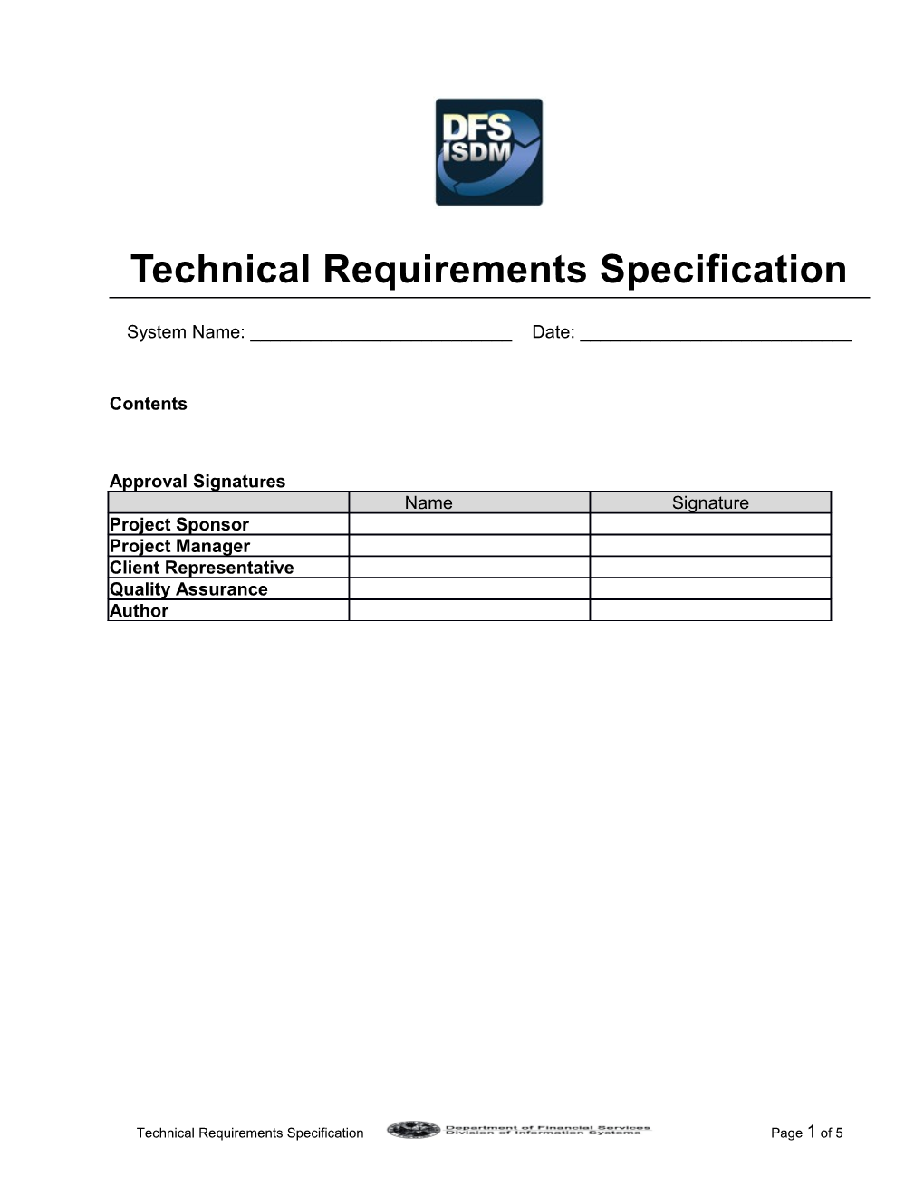 Technical Requirements Specification