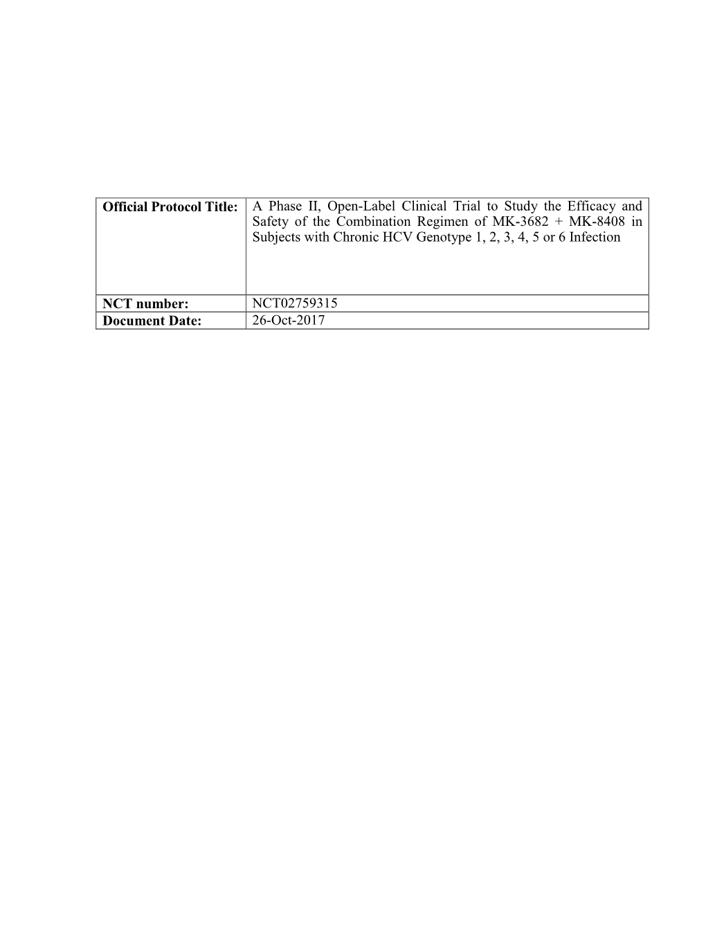 A Phase II, Open-Label Clinical Trial to Study the Efficacy and Safety of the Combination Regimen of MK