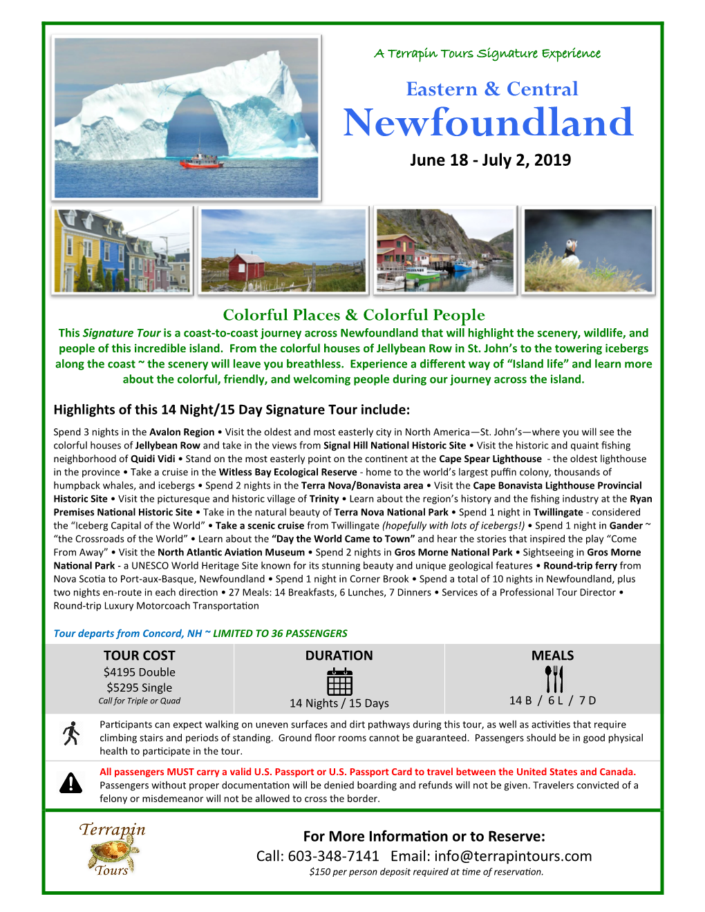 Newfoundland June 18 - July 2, 2019