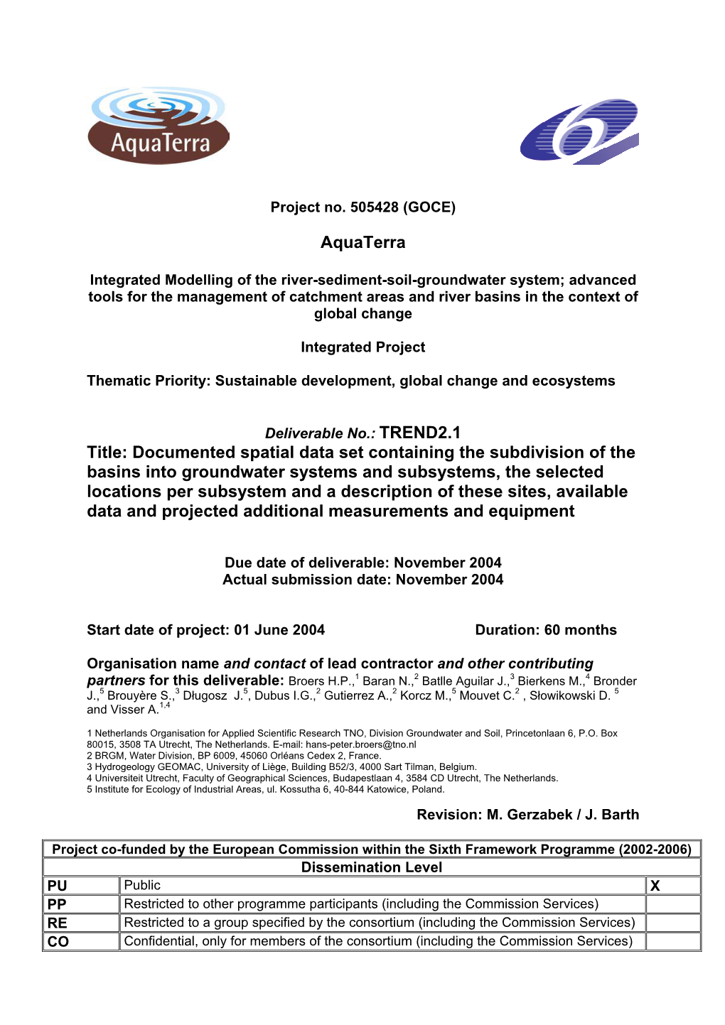 Documented Spatial Data Set Containing the Subdivision of The