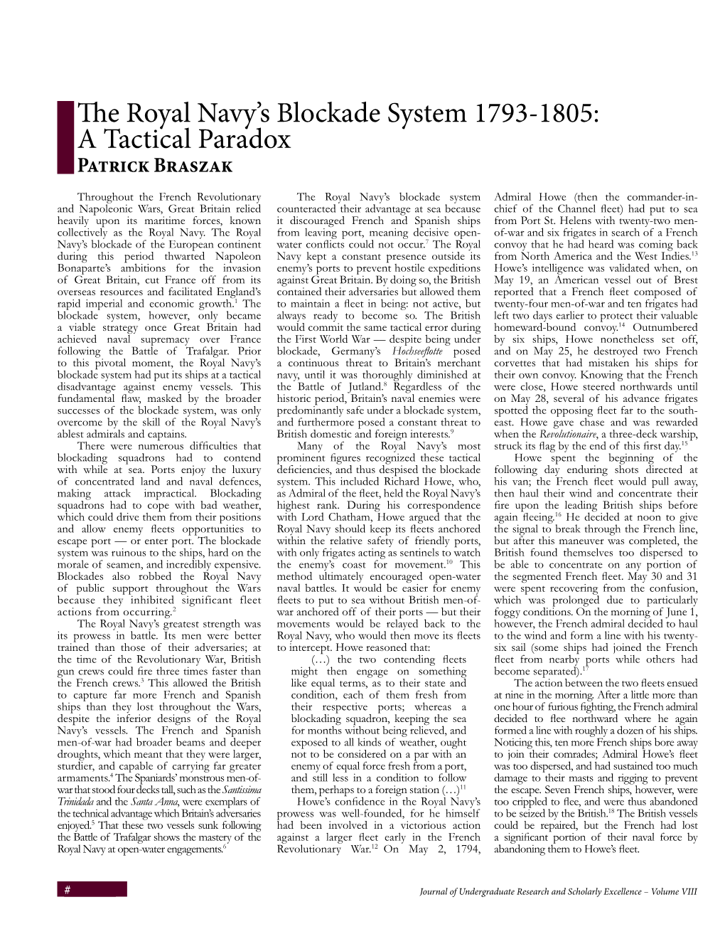 The Royal Navy's Blockade System 1793-1805: a Tactical Paradox