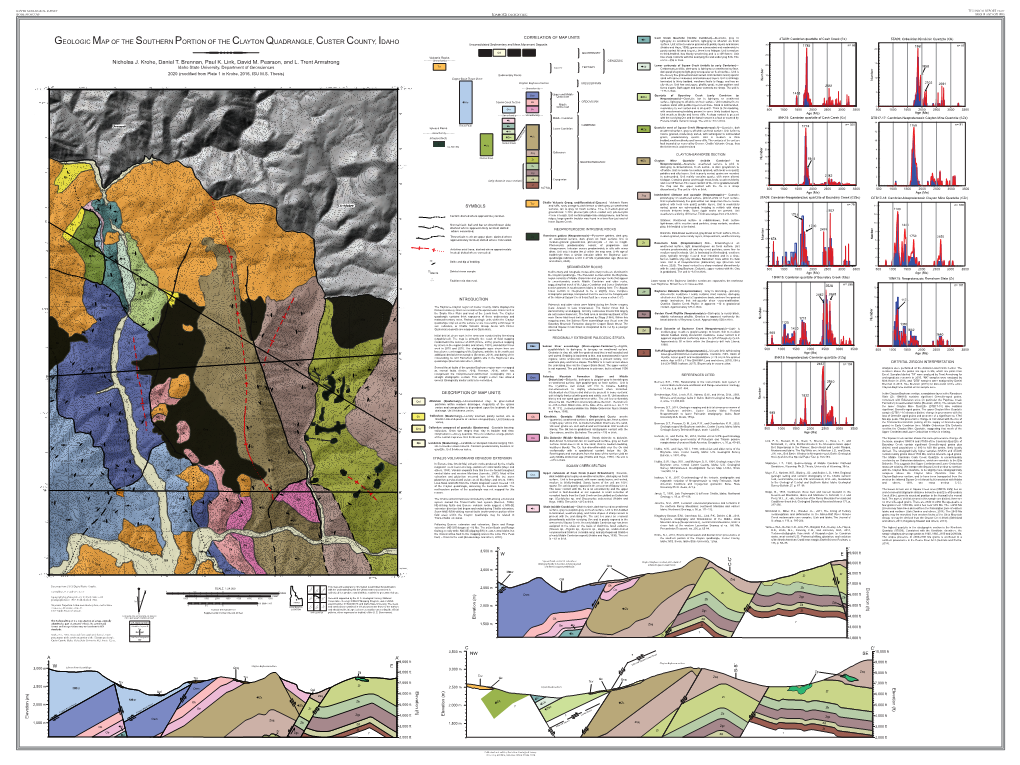 Geologic Map of the Southern Portion of the Clayton Quadrangle, Custer