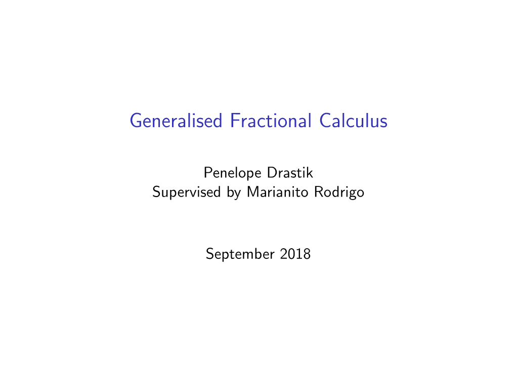 Fractional Calculus