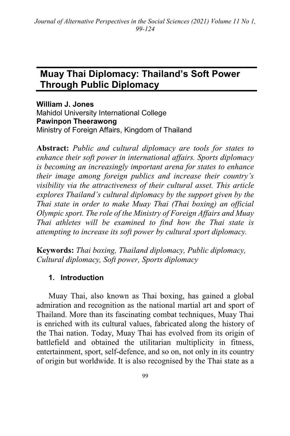 Muay Thai Diplomacy: Thailand’S Soft Power Through Public Diplomacy