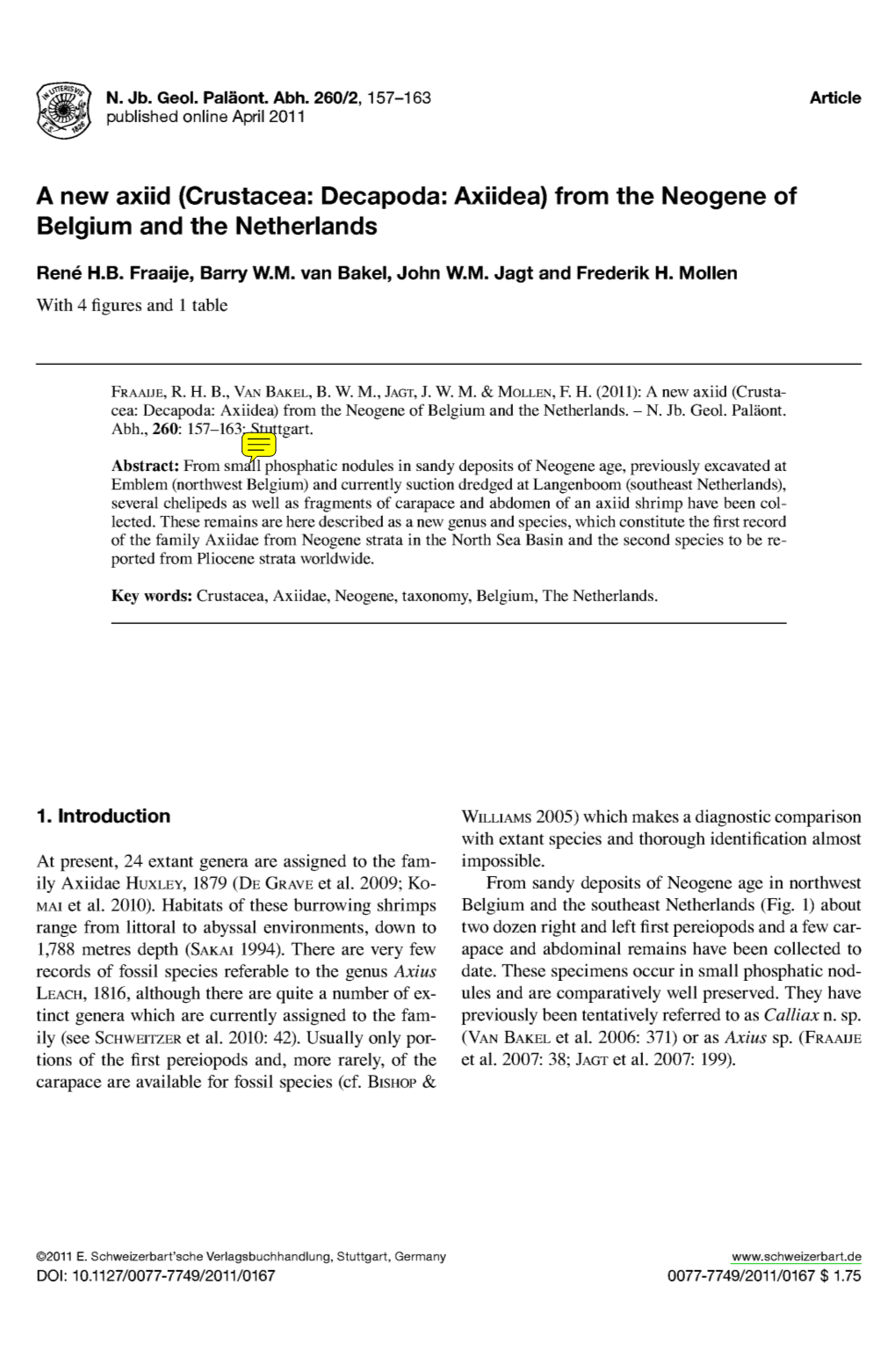 Crustacea: Decapoda: Axiidea) from the Neogene of Belgium and the Netherlands