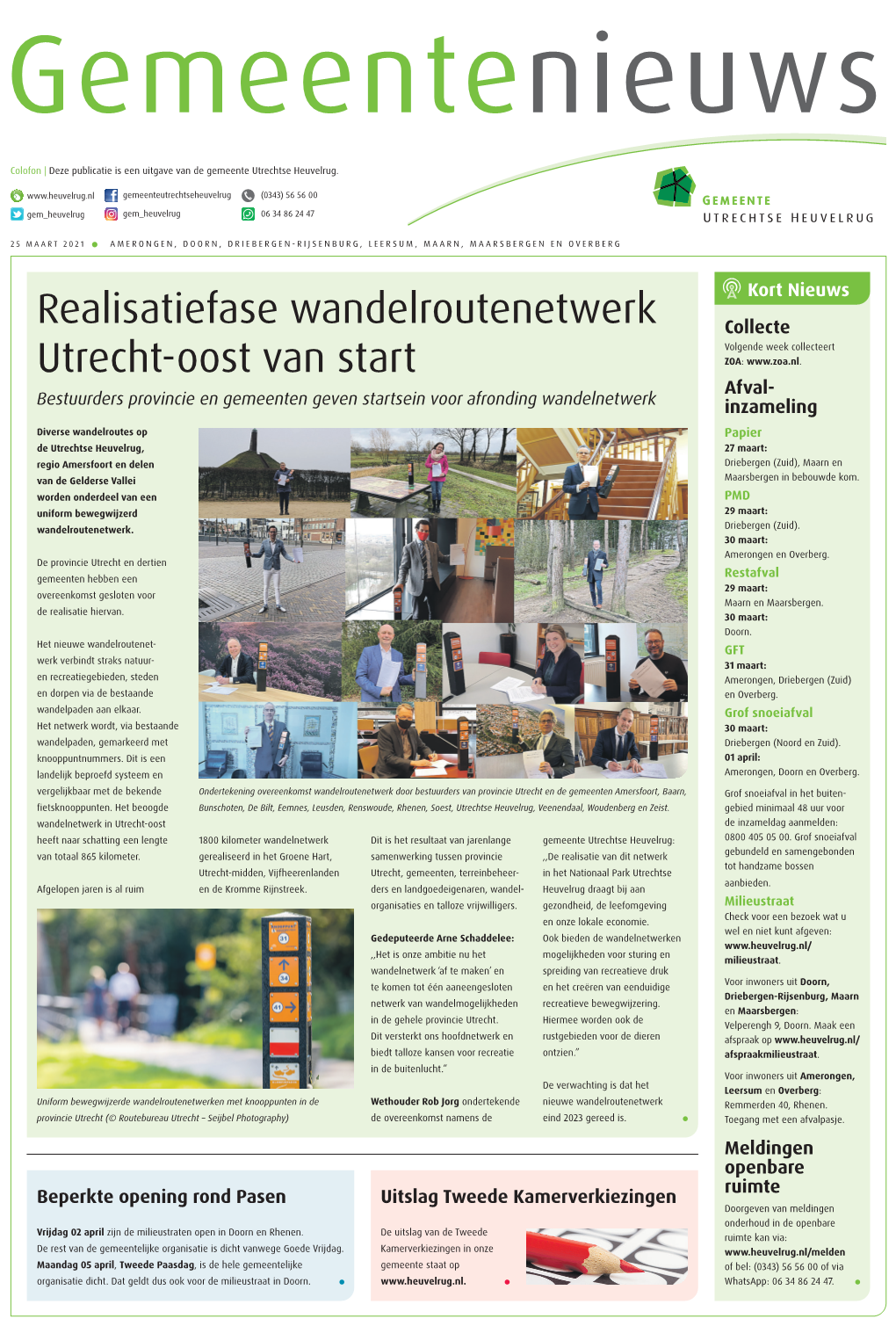 Realisatiefase Wandelroutenetwerk Utrecht-Oost Van Start