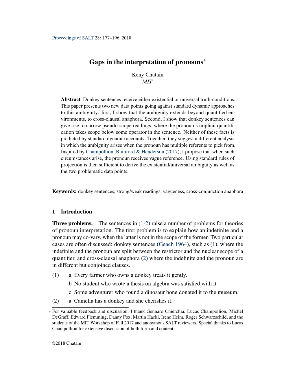 Gaps in the Intepretation of Pronouns