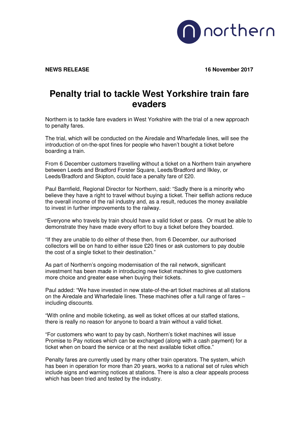 Penalty Trial to Tackle West Yorkshire Train Fare Evaders