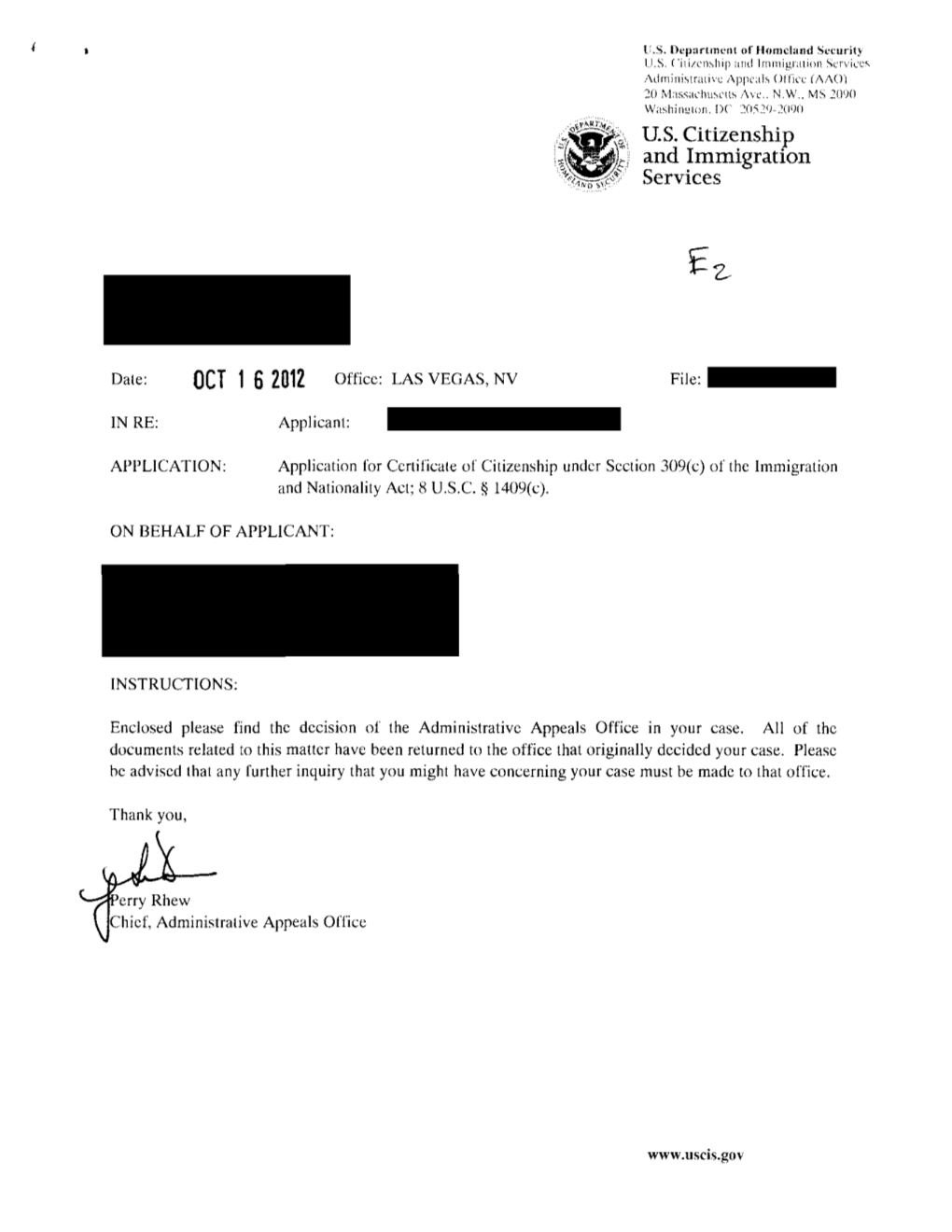 U.S. Citizenship and Immigration Services