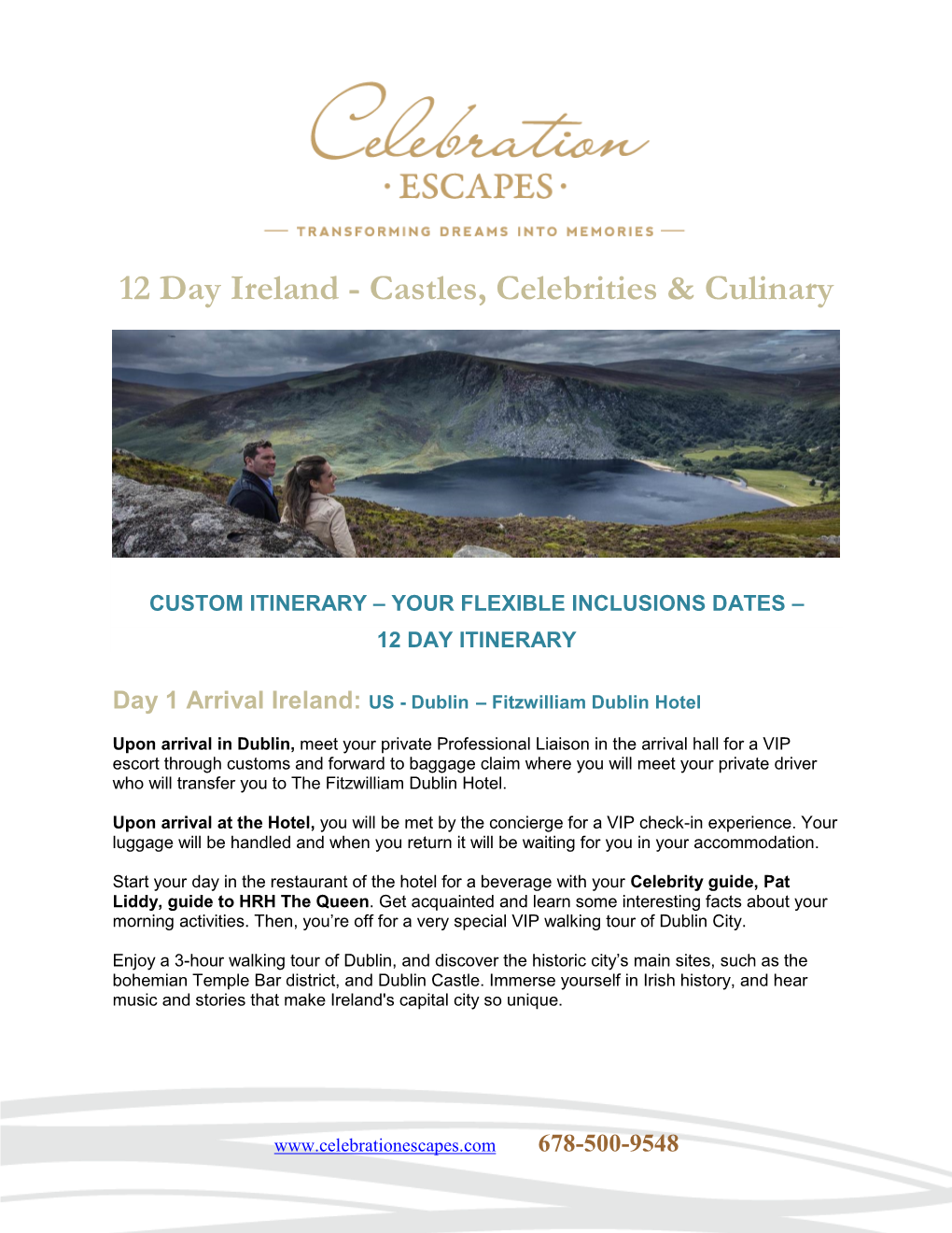 12 Day Ireland - Castles, Celebrities & Culinary